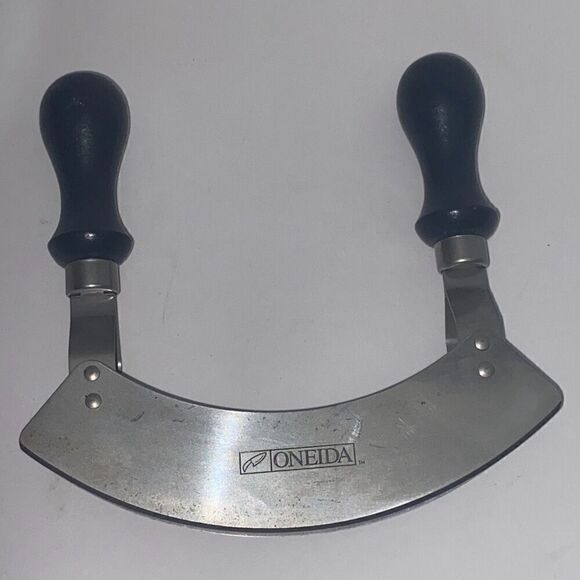 Oneida Silver Double Handled/bladed Wood Handles Vegetable Chopper - Picture 5 of 5